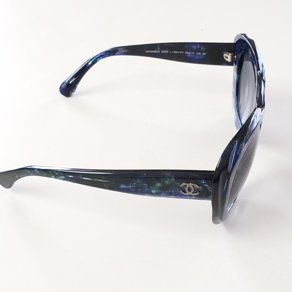 Chanel 100%AUTH Blue Multicolor CC Logo Sunglasses - Picture 6 of 8